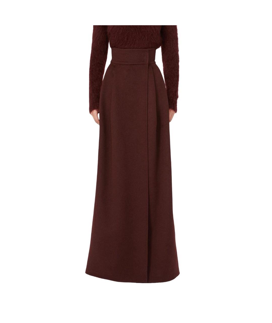 MAX MARA Фиолетовая шерстяная юбка макси, фото 1