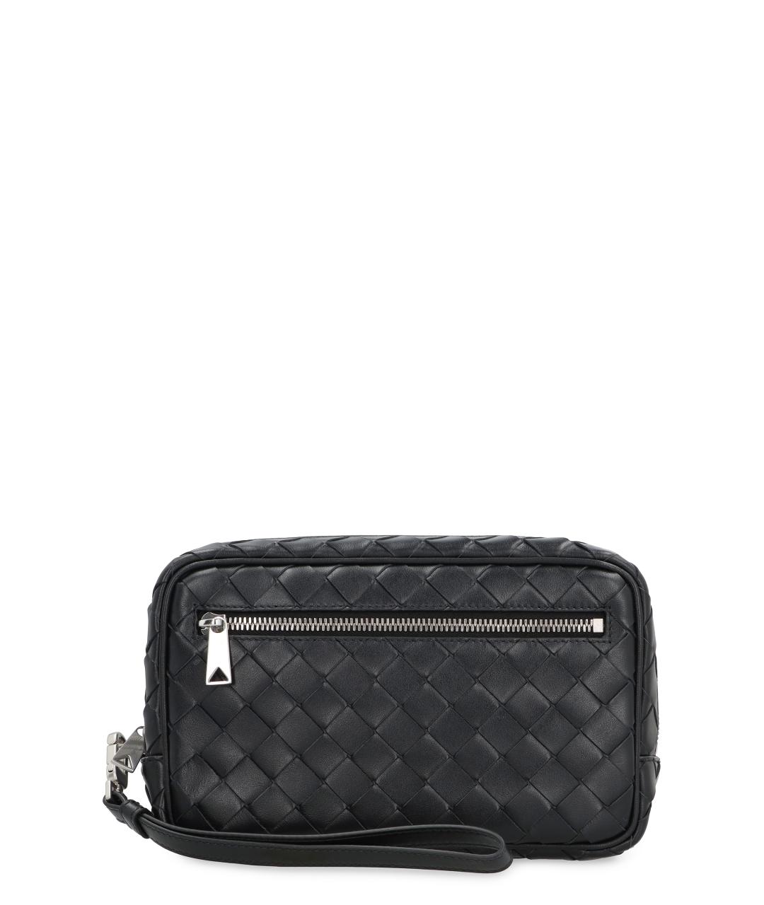 BOTTEGA VENETA Черная кожаная барсетка, фото 1