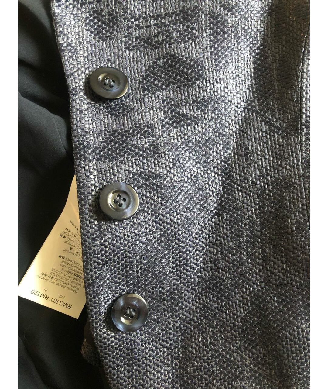 ARMANI COLLEZIONI Темно-синий полиэстеровый жакет/пиджак, фото 4