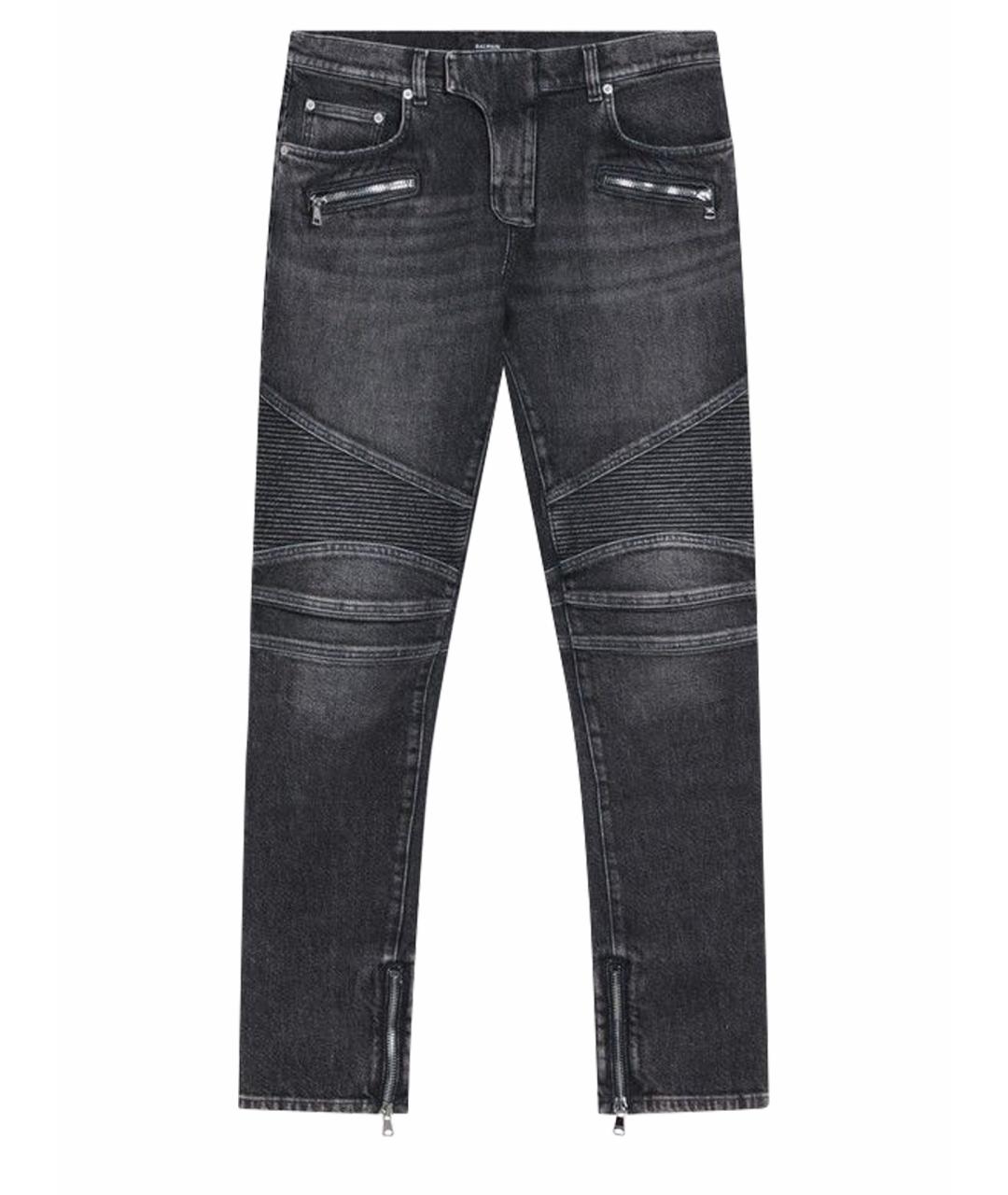 BALMAIN Серые хлопковые джинсы скинни, фото 1