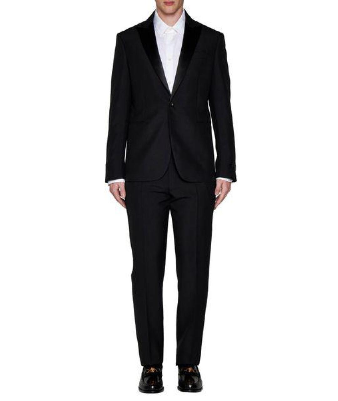 VERSACE Черные шерстяные повседневные брюки, фото 4