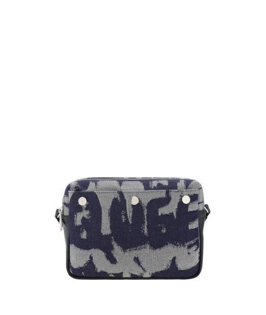 ALEXANDER MCQUEEN Синяя хлопковая сумка на плечо, фото 1