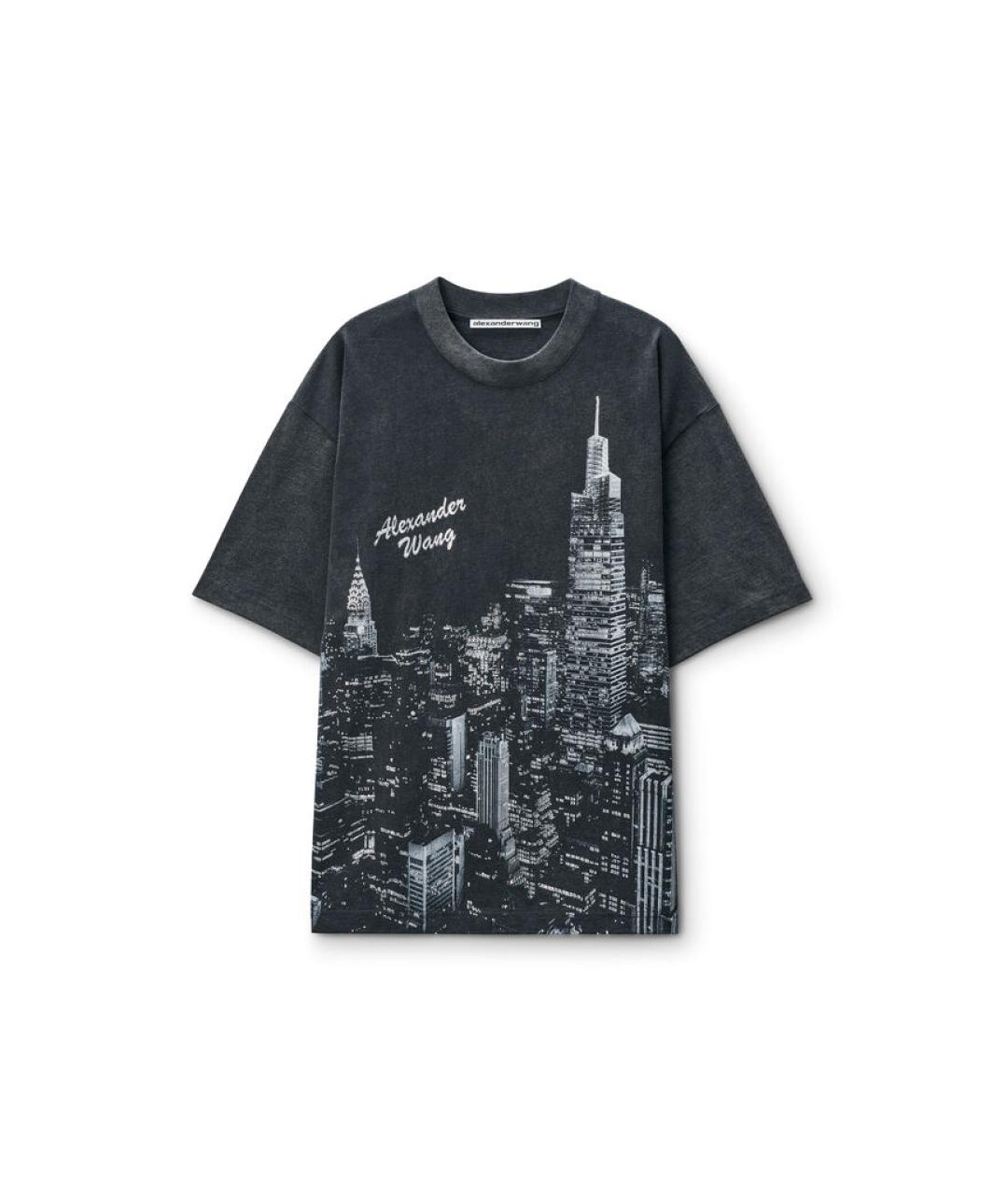 ALEXANDER WANG Черная хлопковая футболка, фото 1