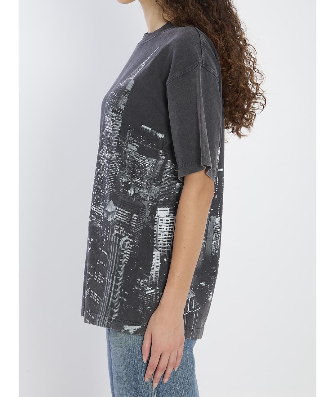 ALEXANDER WANG Черная хлопковая футболка, фото 4