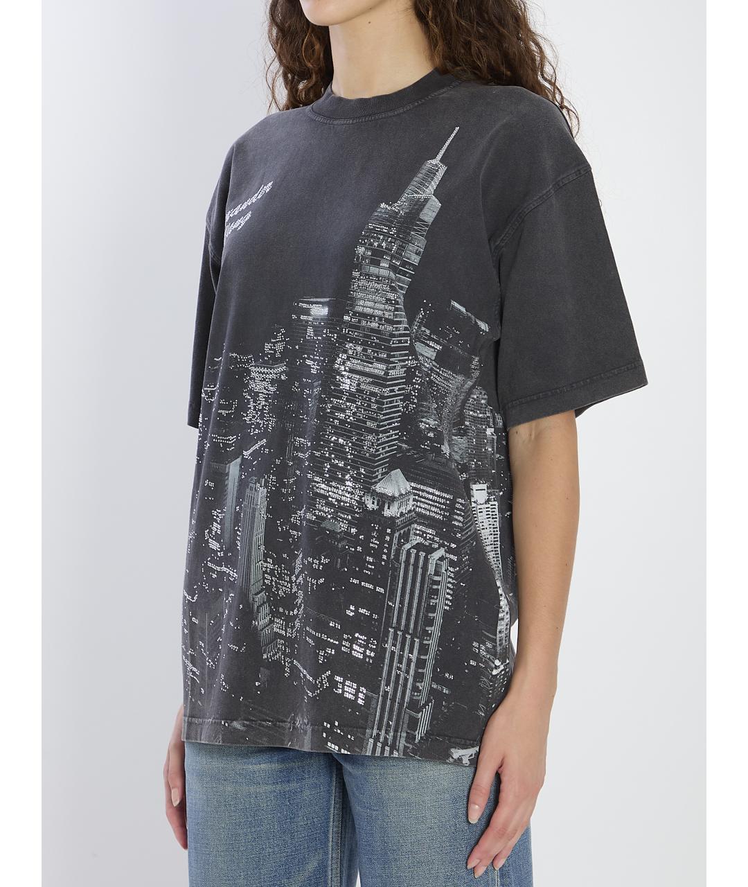 ALEXANDER WANG Черная хлопковая футболка, фото 3