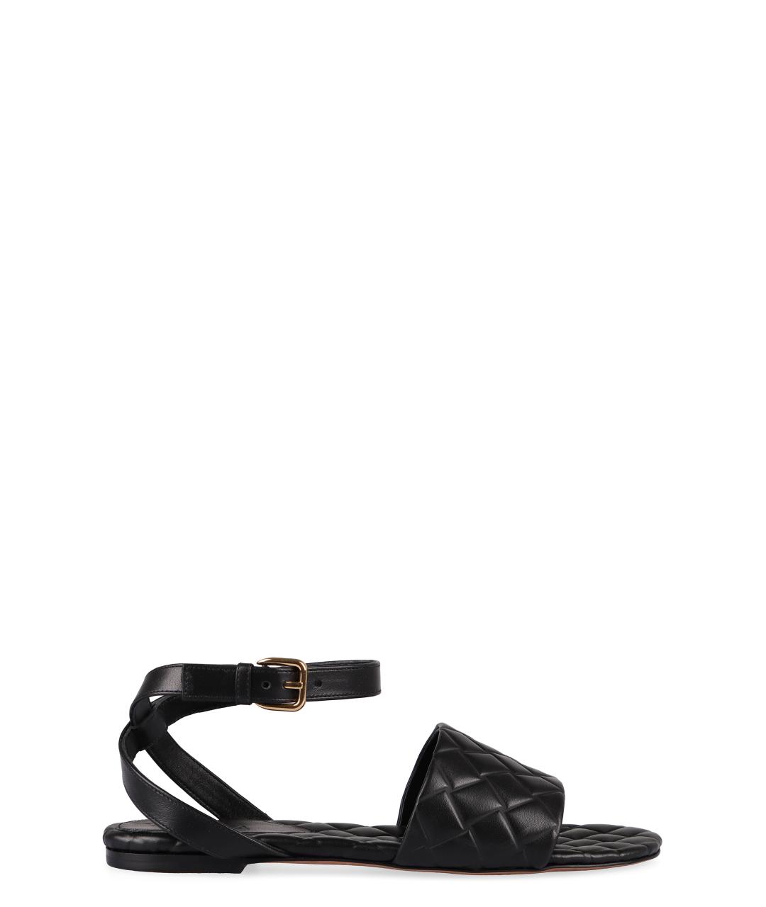 BOTTEGA VENETA Черные кожаные сандалии, фото 1