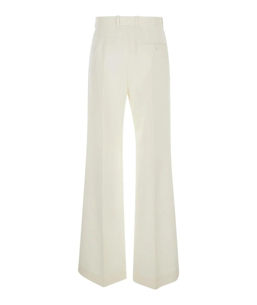 CHLOE Белые шерстяные прямые брюки, фото 2