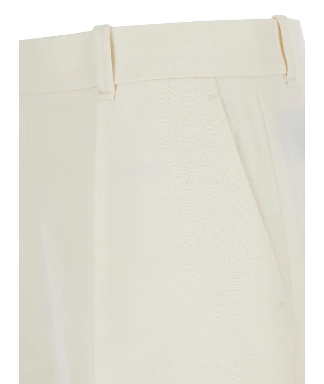 CHLOE Белые шерстяные прямые брюки, фото 3