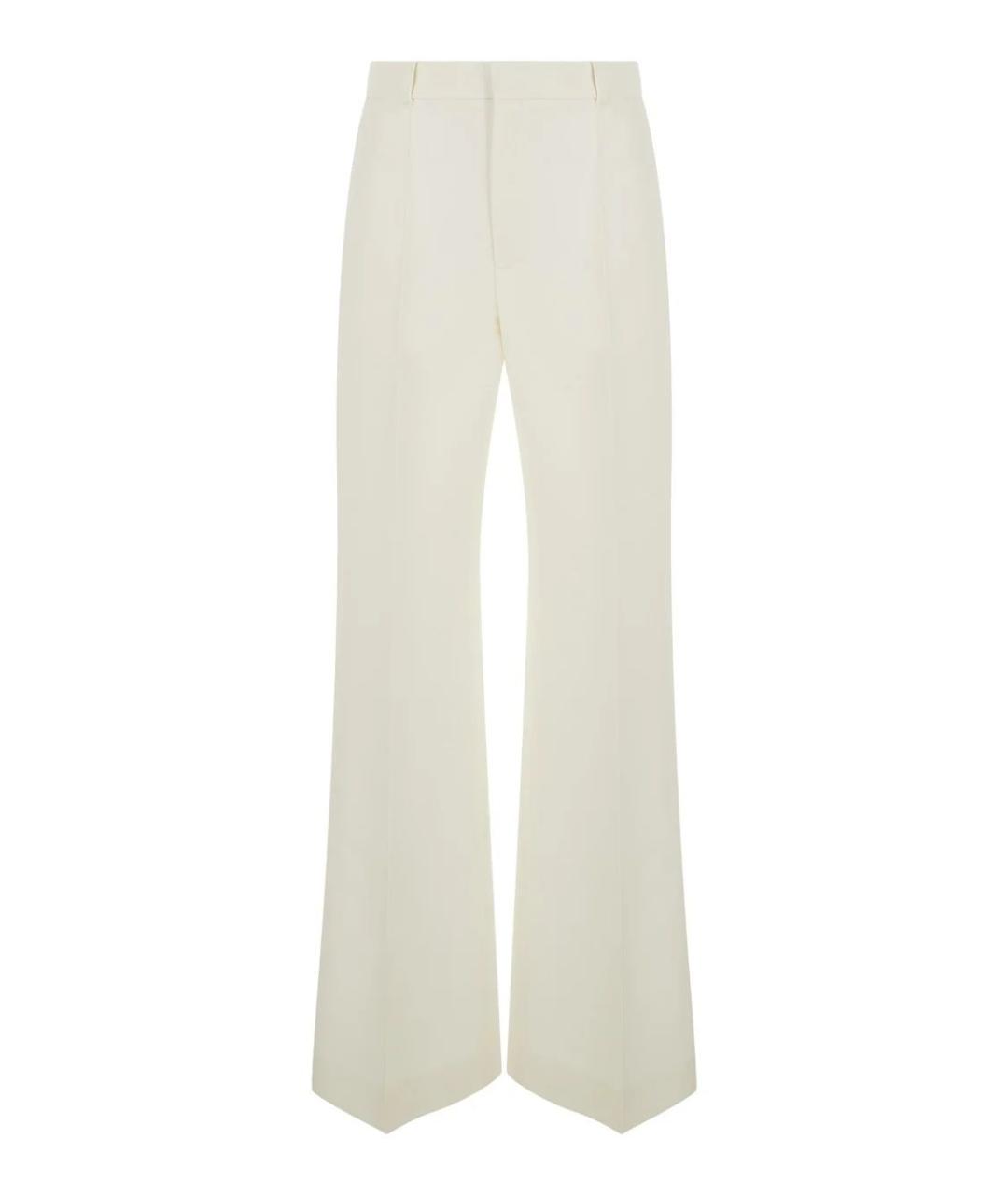 CHLOE Белые шерстяные прямые брюки, фото 1