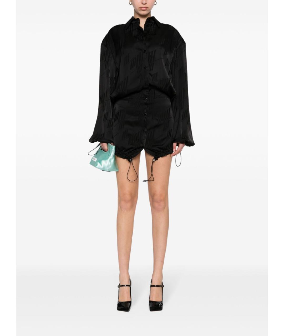 THE ATTICO Черное шелковое повседневное платье, фото 4