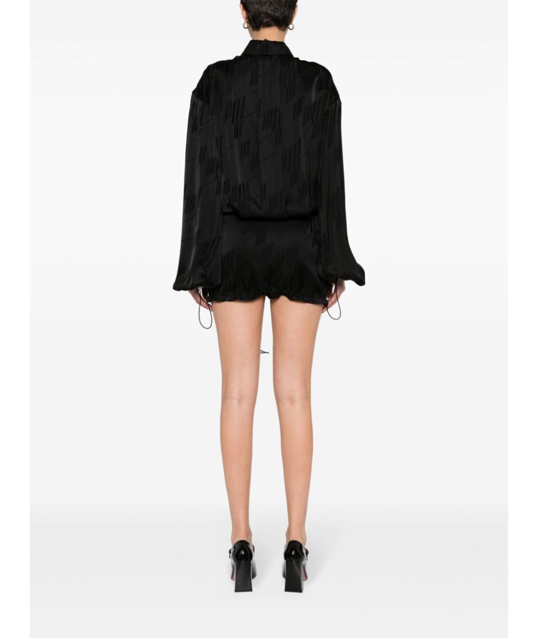 THE ATTICO Черное шелковое повседневное платье, фото 5