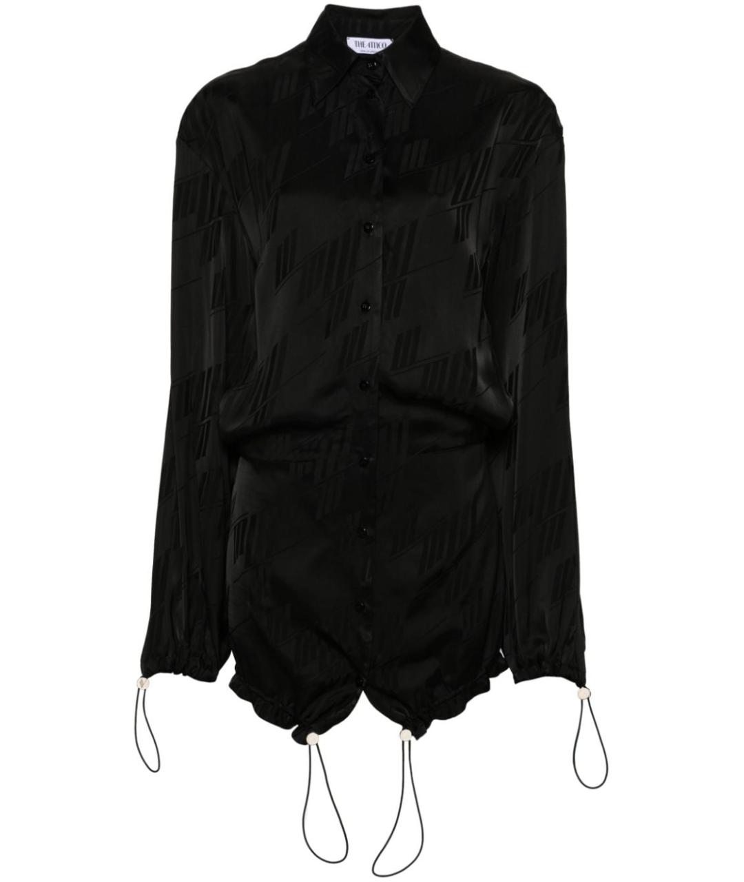 THE ATTICO Черное шелковое повседневное платье, фото 1