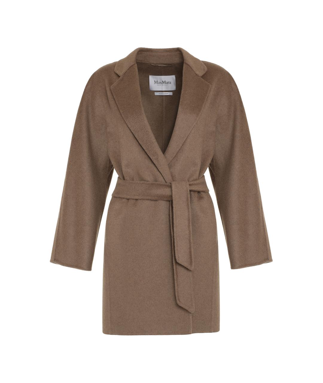 MAX MARA Коричневое кашемировое пальто, фото 1