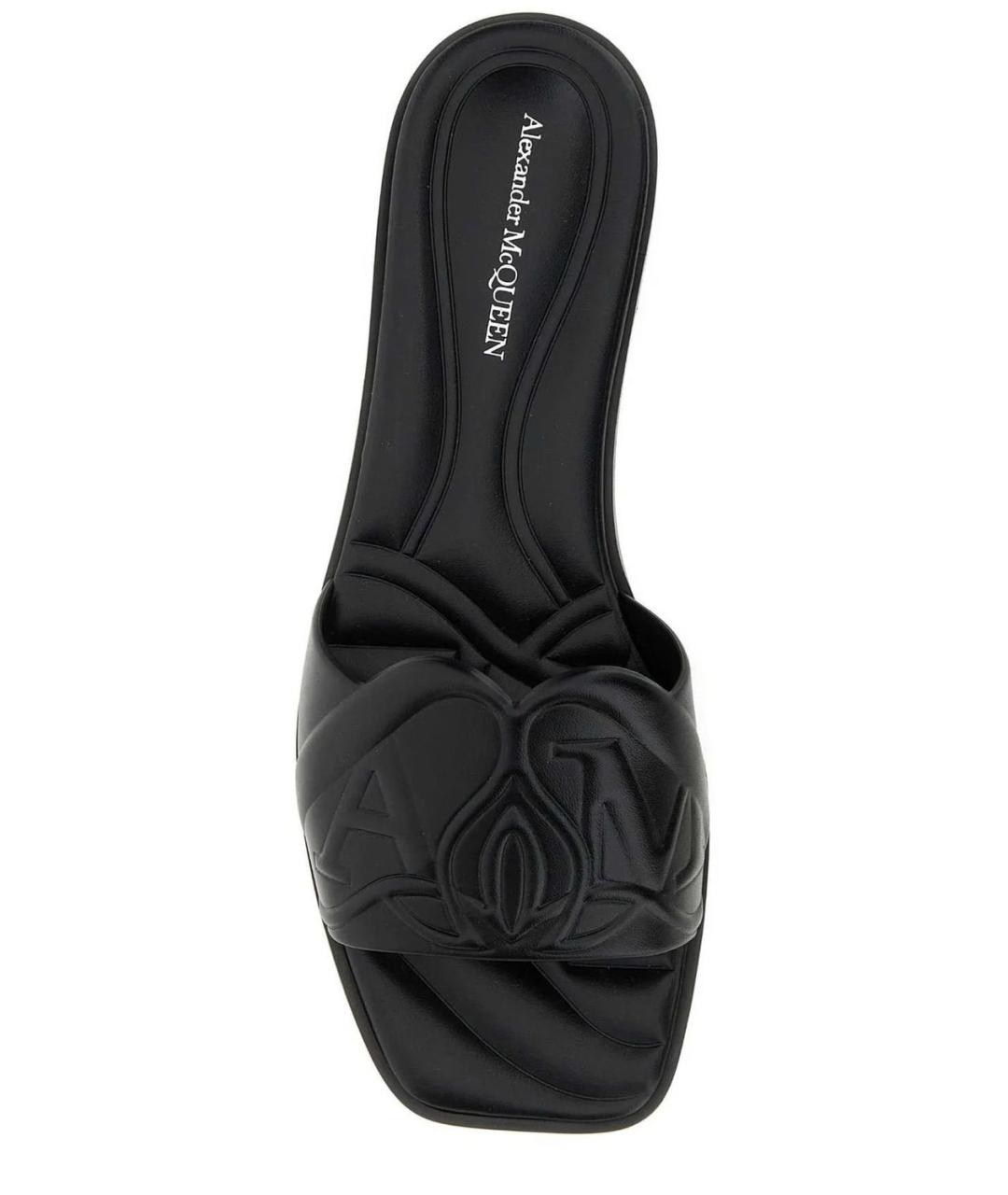 ALEXANDER MCQUEEN Черные кожаные сандалии, фото 3