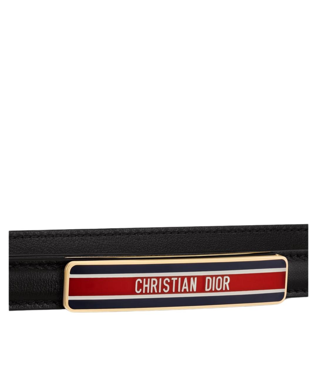 CHRISTIAN DIOR Черный кожаный ремень, фото 2