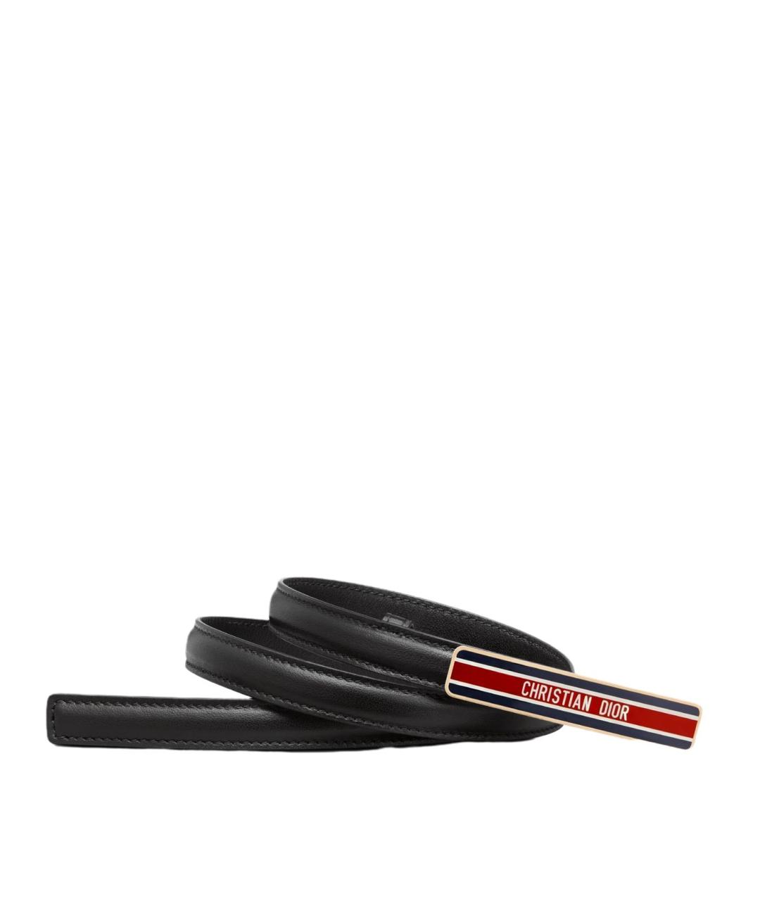 CHRISTIAN DIOR Черный кожаный ремень, фото 3