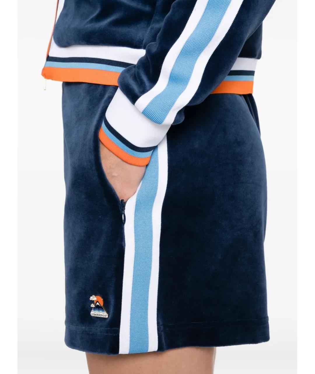 CASABLANCA Синие полиэстеровые шорты, фото 5