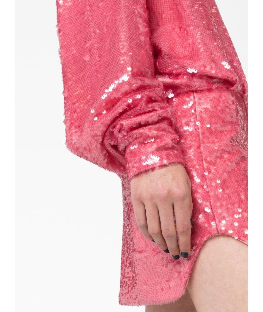 THE ATTICO Розовое полиэстеровое повседневное платье, фото 3