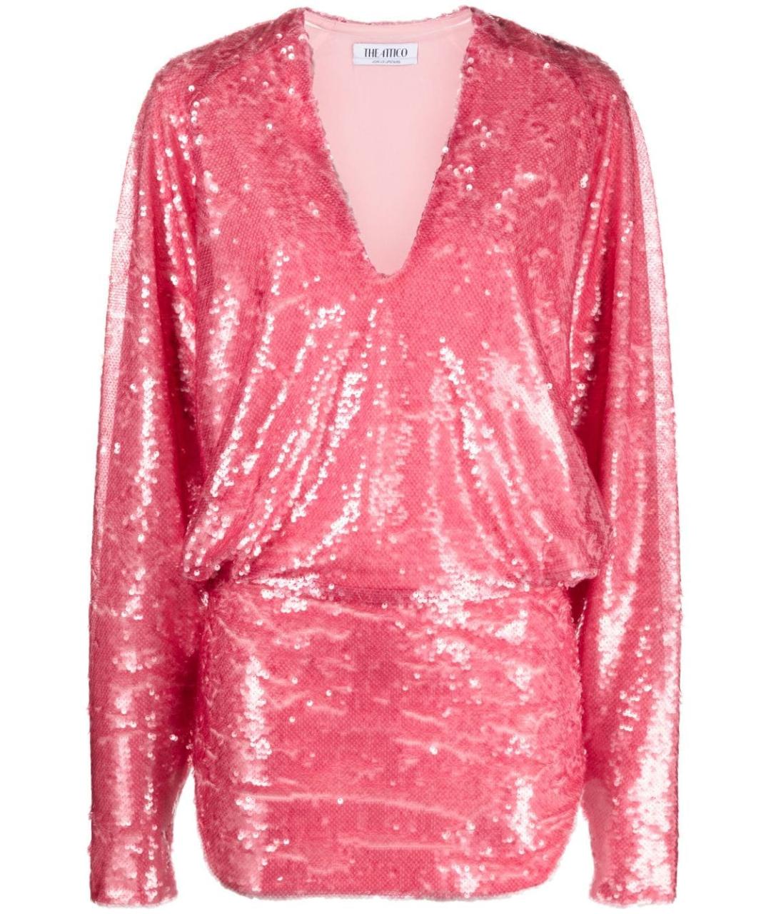 THE ATTICO Розовое полиэстеровое повседневное платье, фото 1