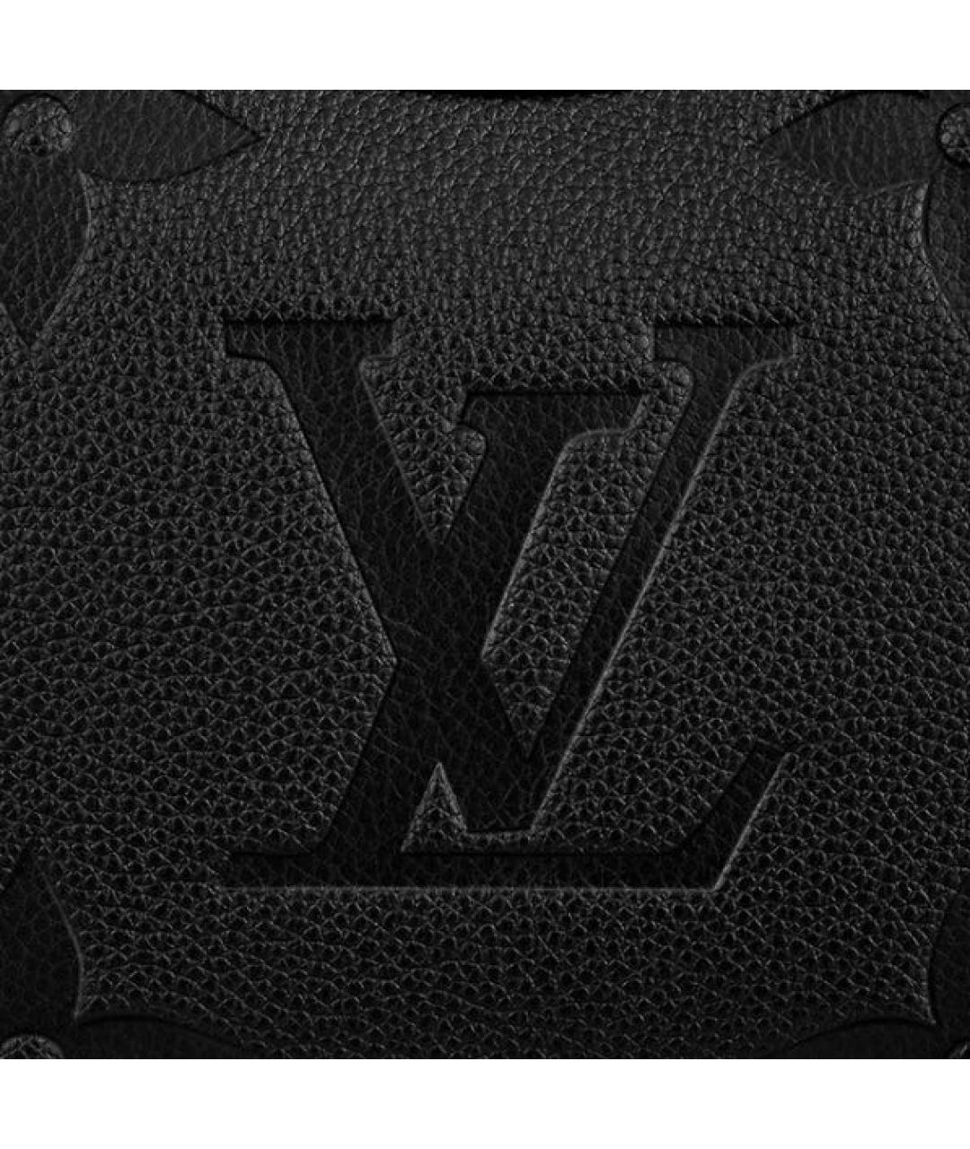 LOUIS VUITTON Черная кожаная сумка с короткими ручками, фото 8