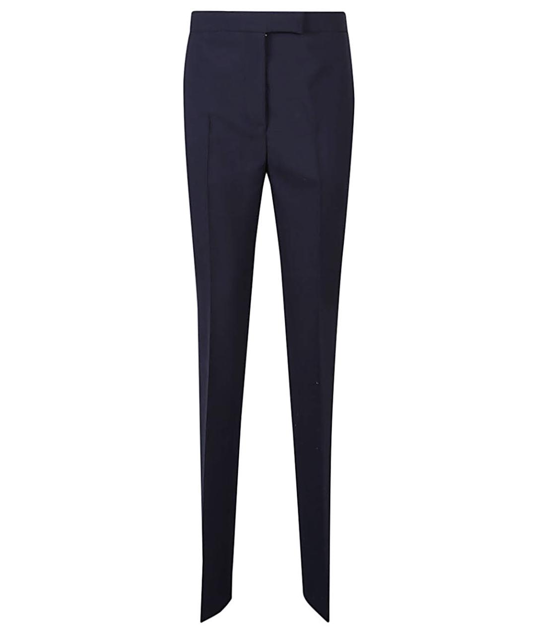 FERRAGAMO Синие шерстяные брюки узкие, фото 1