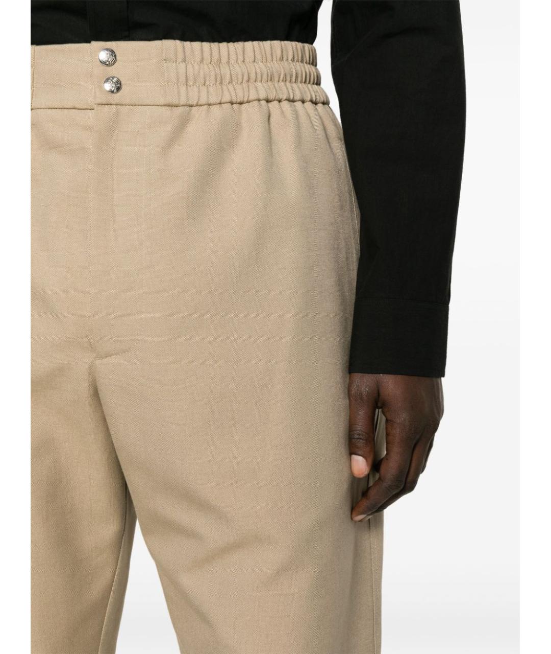 ALEXANDER MCQUEEN Бежевые хлопковые повседневные брюки, фото 5