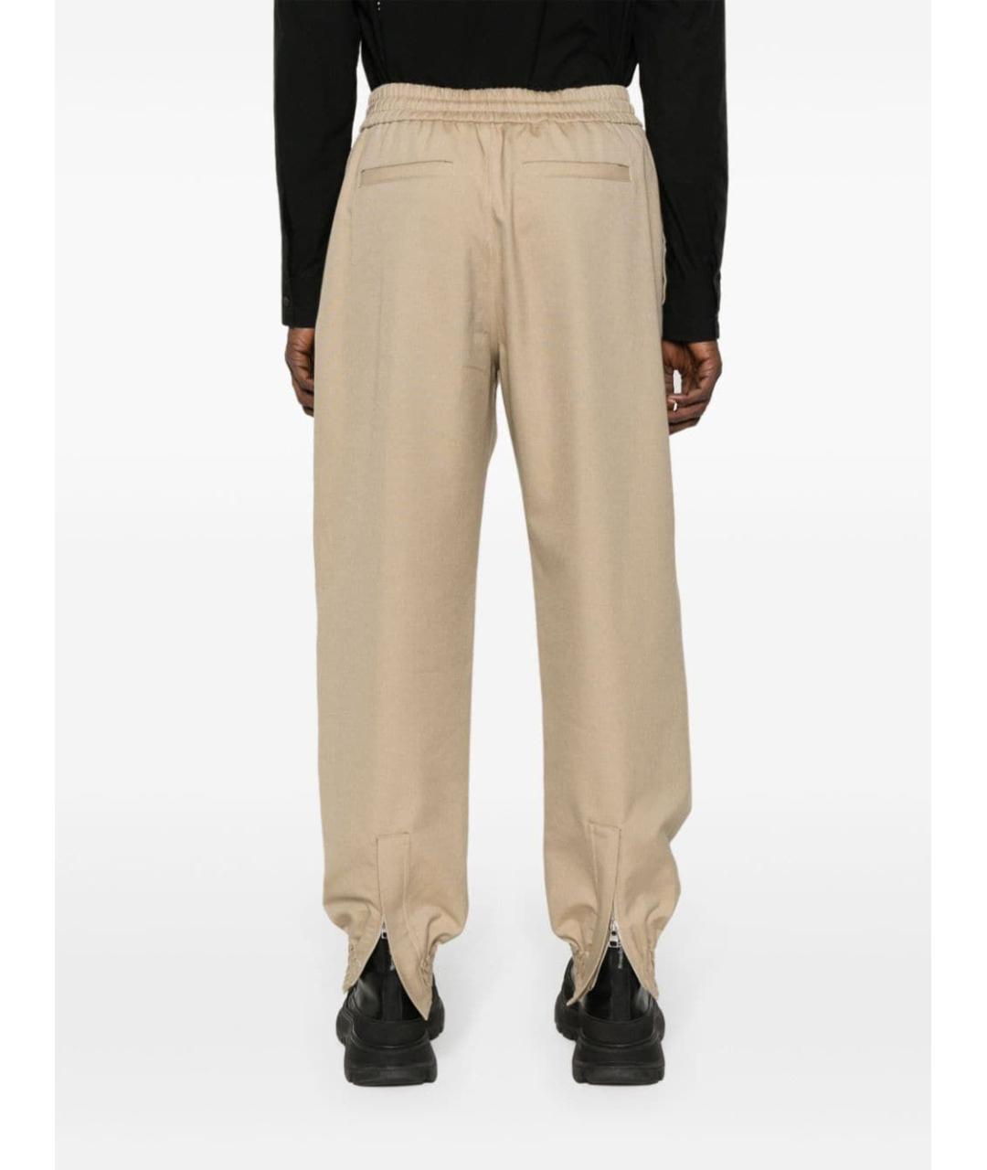 ALEXANDER MCQUEEN Бежевые хлопковые повседневные брюки, фото 4