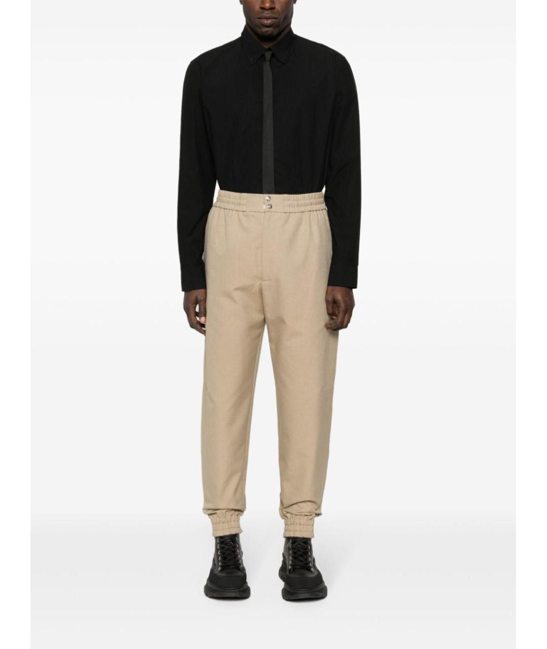 ALEXANDER MCQUEEN Бежевые хлопковые повседневные брюки, фото 2