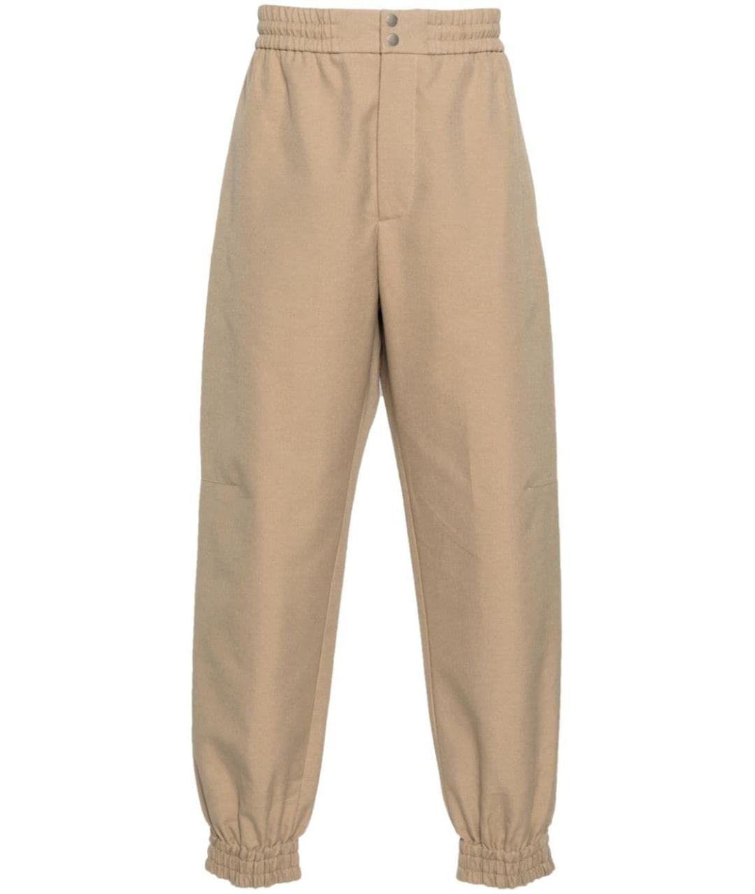 ALEXANDER MCQUEEN Бежевые хлопковые повседневные брюки, фото 1
