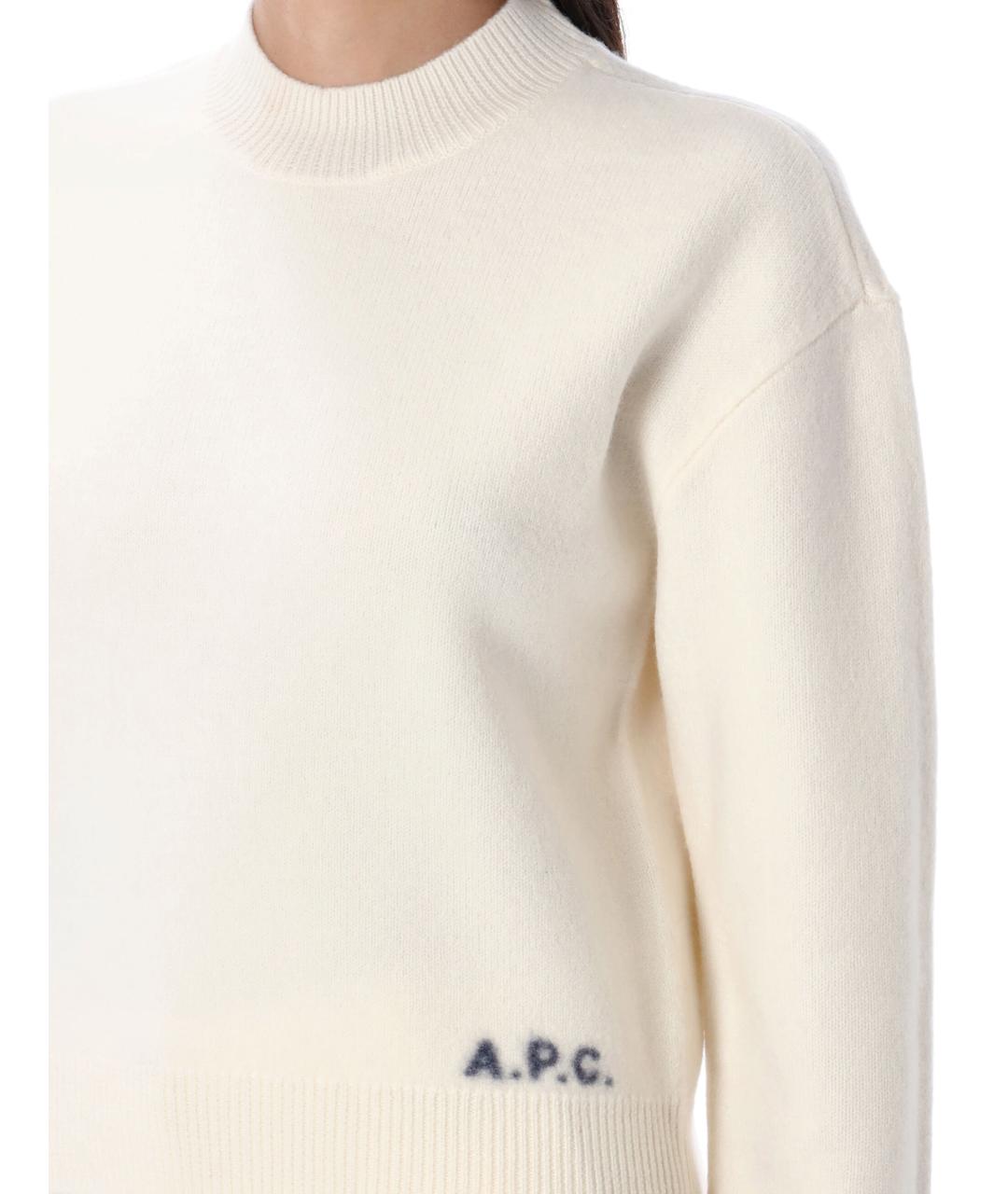 A.P.C. Белый шерстяной джемпер / свитер, фото 4