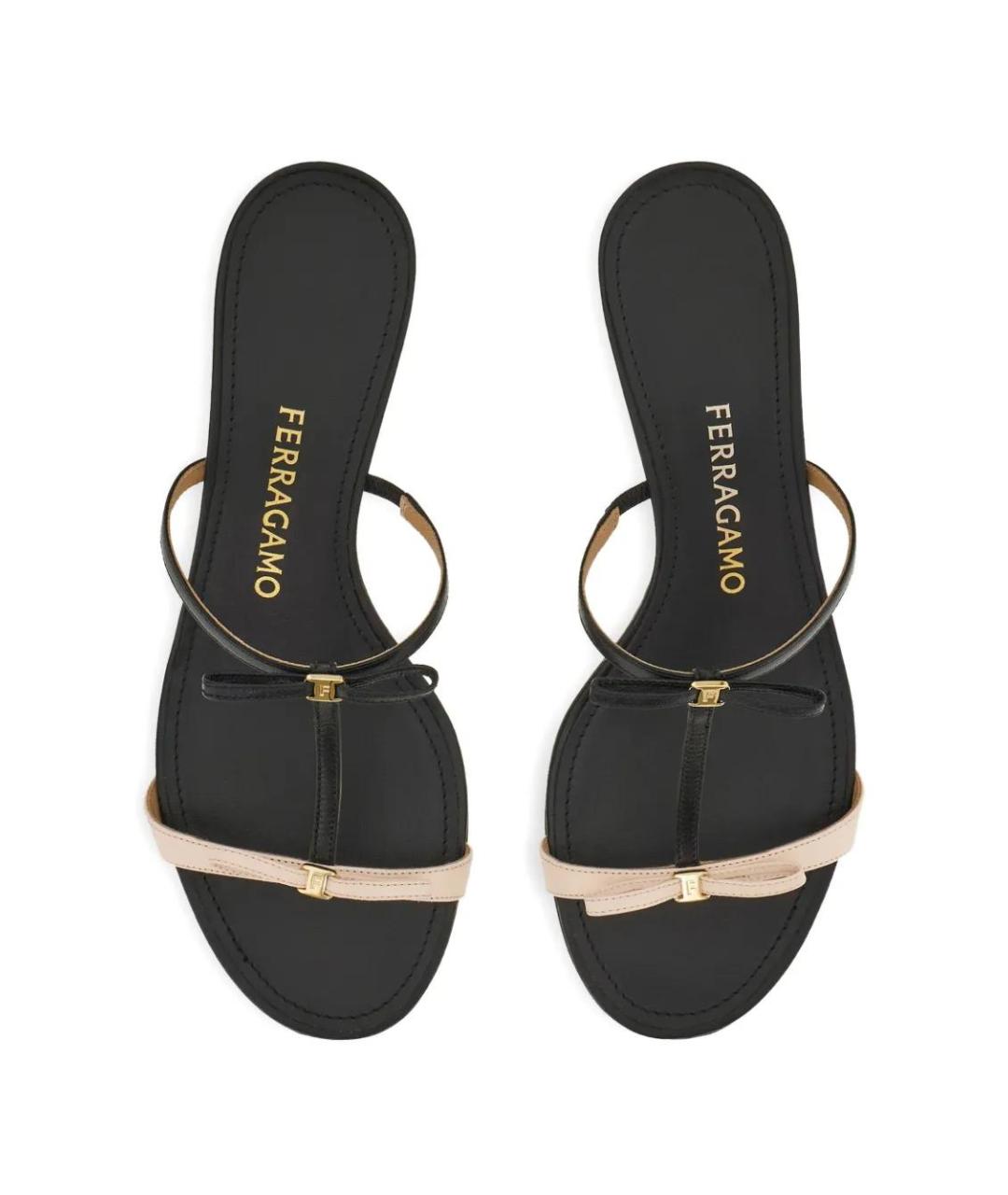 FERRAGAMO Черные кожаные сандалии, фото 4