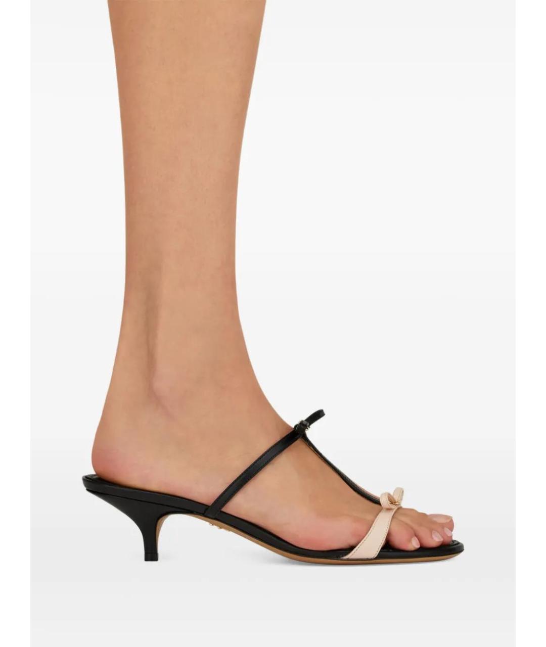 FERRAGAMO Черные кожаные сандалии, фото 5