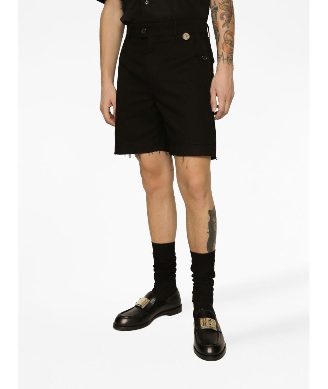 DOLCE&GABBANA Черные хлопковые шорты, фото 5