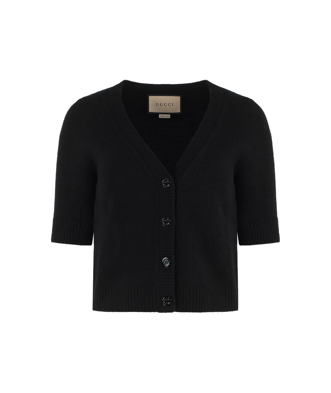 GUCCI Черный кашемировый кардиган, фото 1