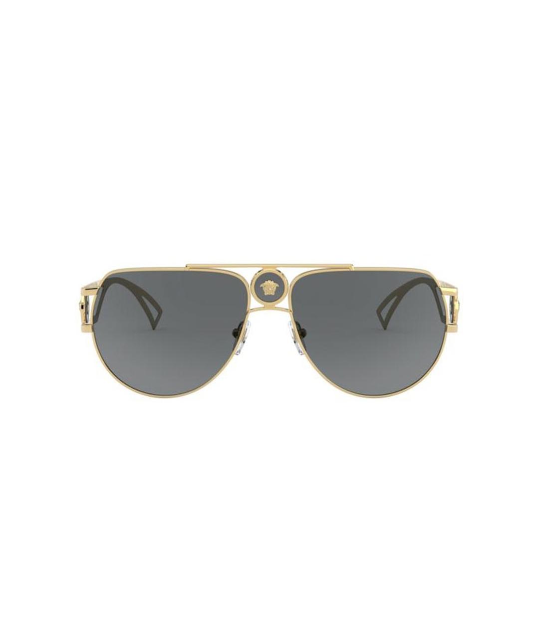 VERSACE Золотые металлические солнцезащитные очки, фото 2