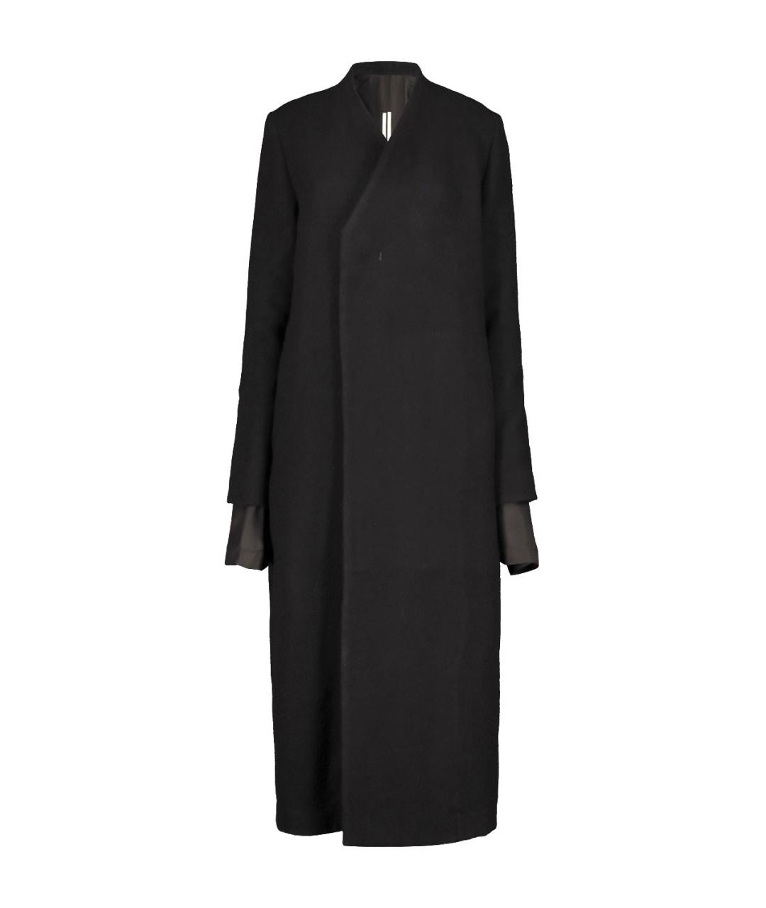 RICK OWENS Черное хлопковое пальто, фото 1