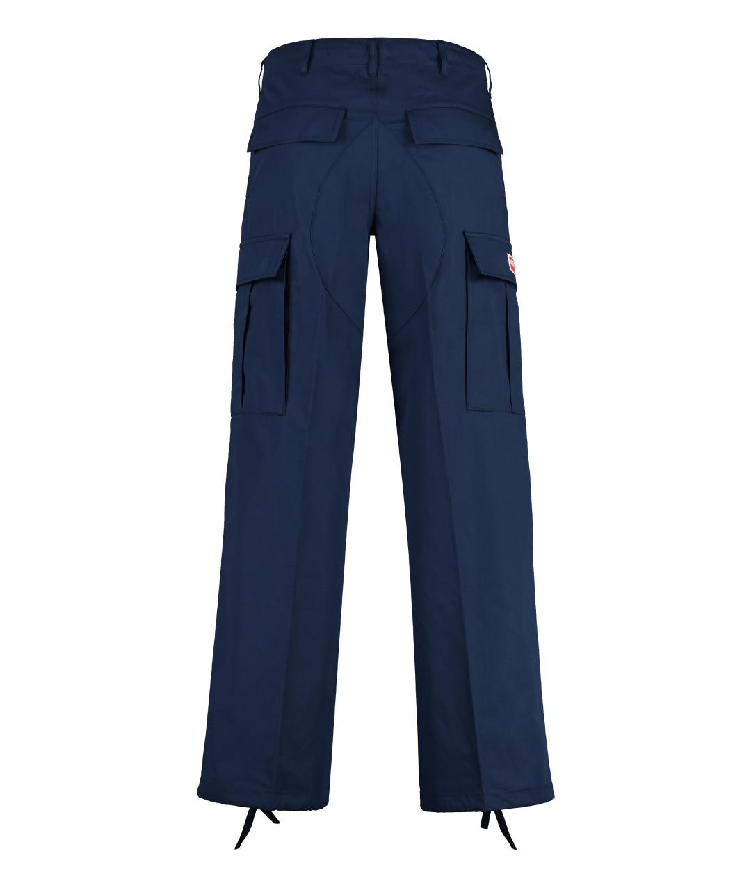 KENZO Синие хлопковые повседневные брюки, фото 2