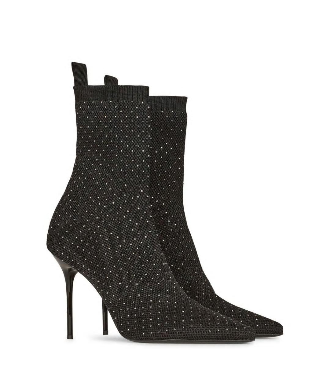 BALMAIN Антрацитовые текстильные ботильоны, фото 2