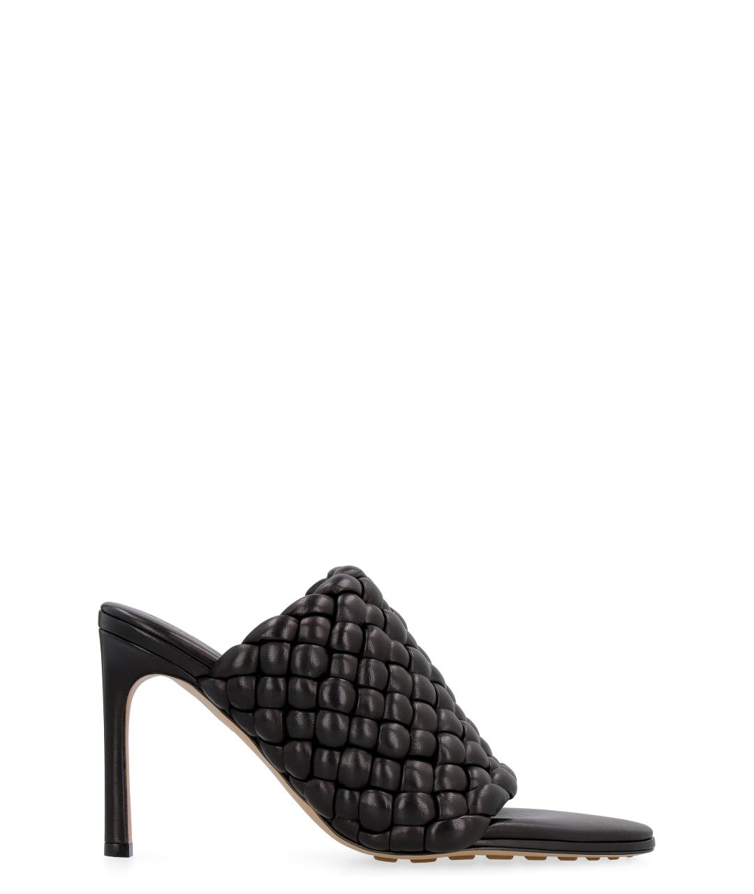 BOTTEGA VENETA Черные кожаные мюли, фото 1