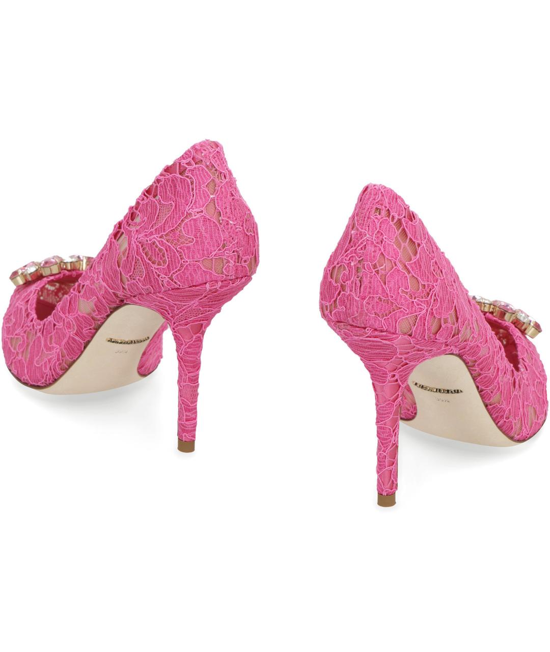 DOLCE&GABBANA Фуксия текстильные туфли, фото 4