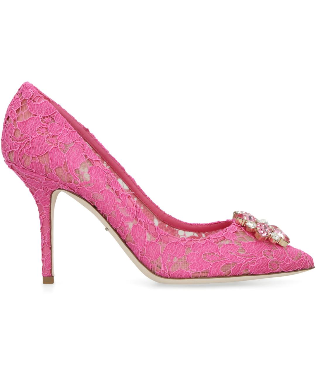 DOLCE&GABBANA Фуксия текстильные туфли, фото 2