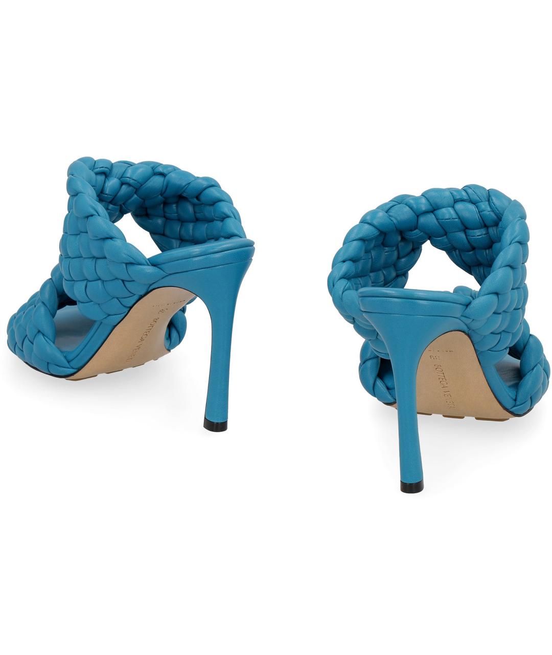 BOTTEGA VENETA Синие кожаные мюли, фото 4