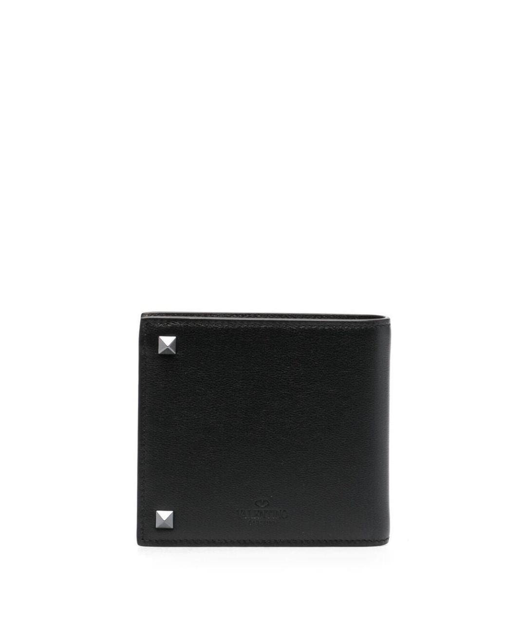 VALENTINO Черный кожаный кошелек, фото 2