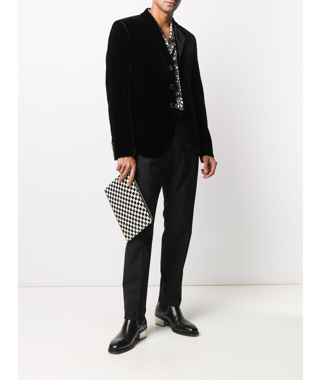 SAINT LAURENT Черный хлопковый пиджак, фото 2