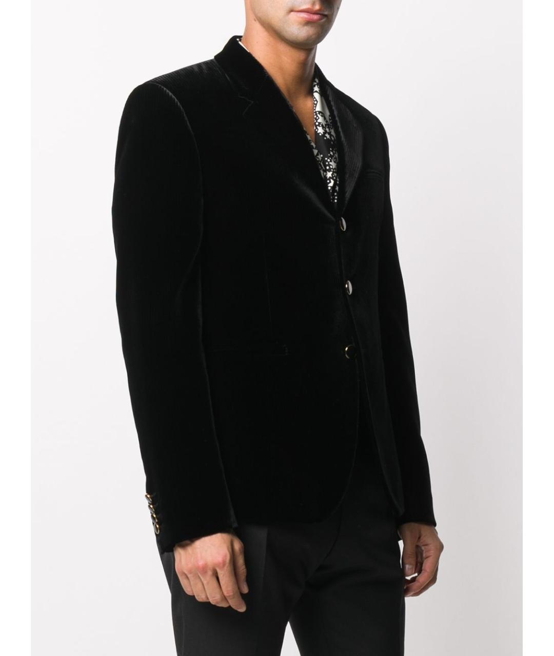 SAINT LAURENT Черный хлопковый пиджак, фото 3