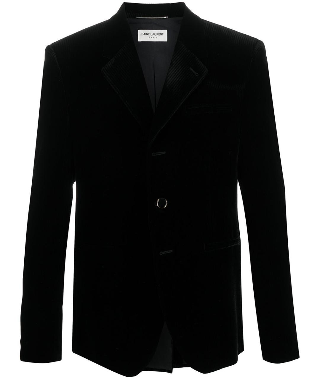 SAINT LAURENT Черный хлопковый пиджак, фото 1
