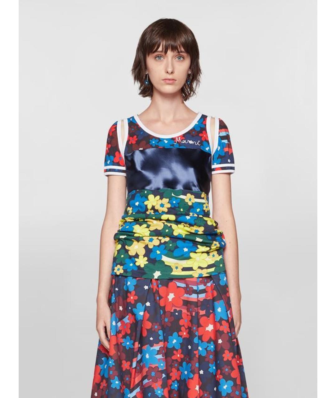 MARNI Мульти хлопковая футболка, фото 3