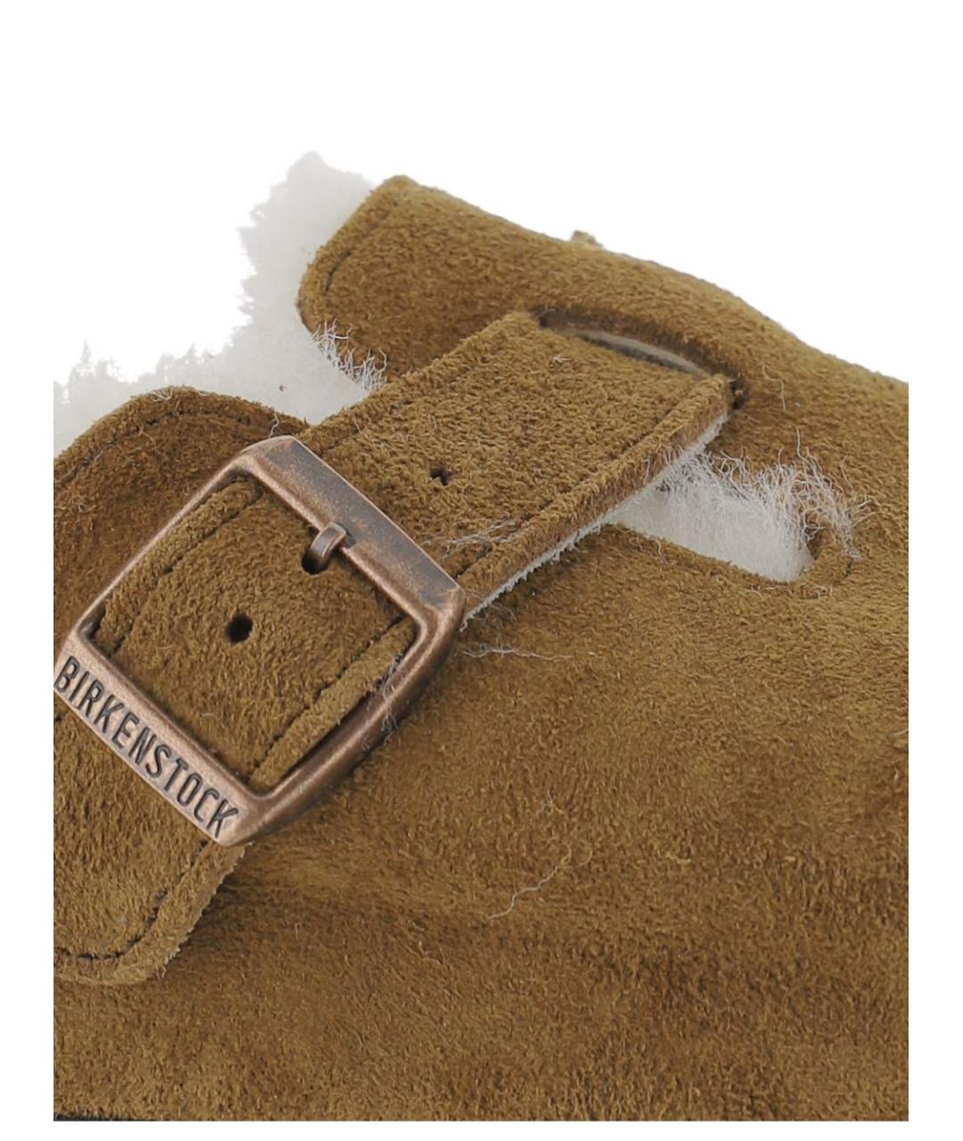 BIRKENSTOCK Коричневые замшевые сабо, фото 3