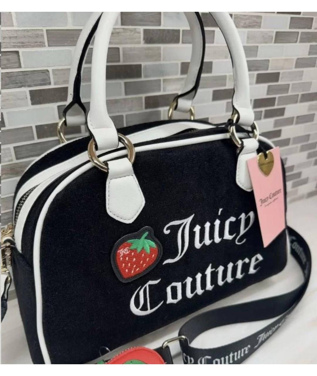 JUICY COUTURE Черная бархатная сумка тоут, фото 2
