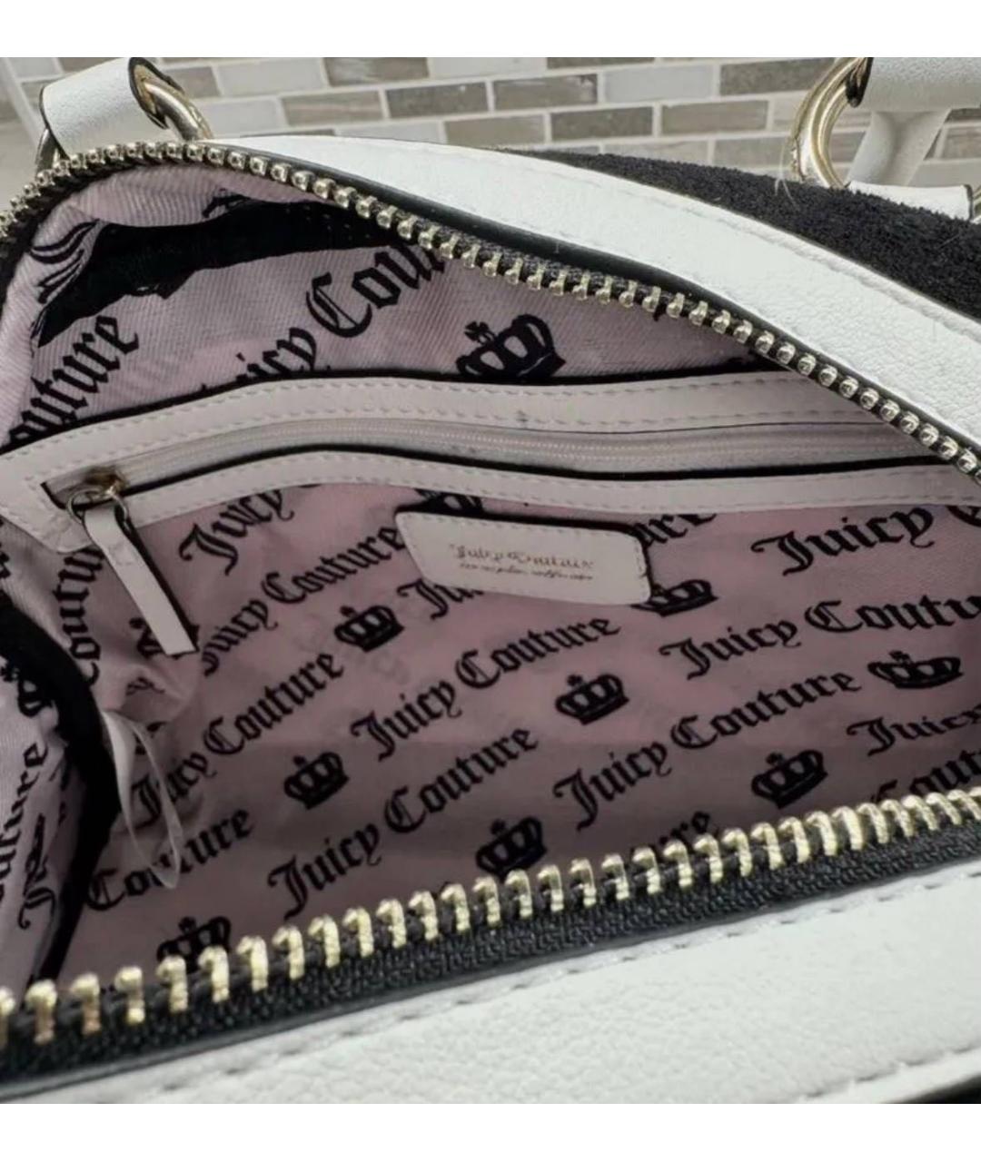 JUICY COUTURE Черная бархатная сумка тоут, фото 4